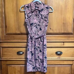 Tommy Hilfiger Pink Paisley Sleeveless Shirt Dress